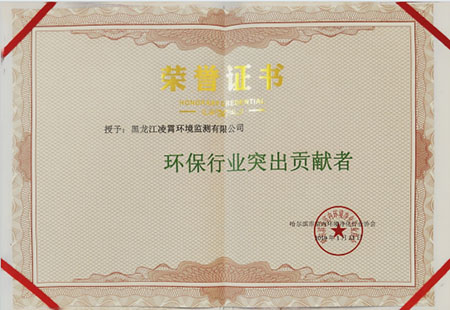 环保行业突出贡献荣誉证
